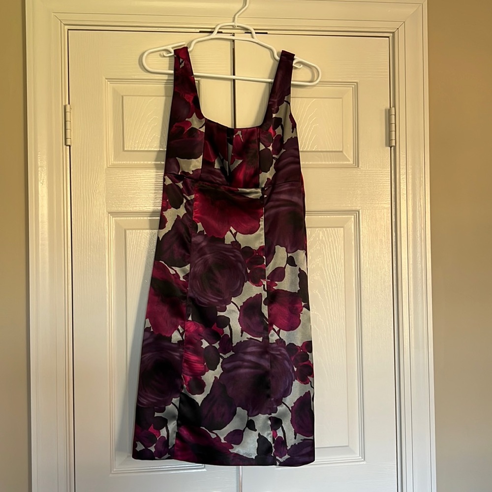 Stunning Gray and Purple Floral Dress by Tiana B, Size 6